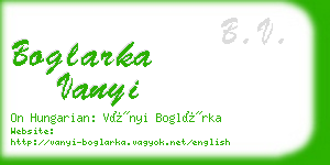 boglarka vanyi business card